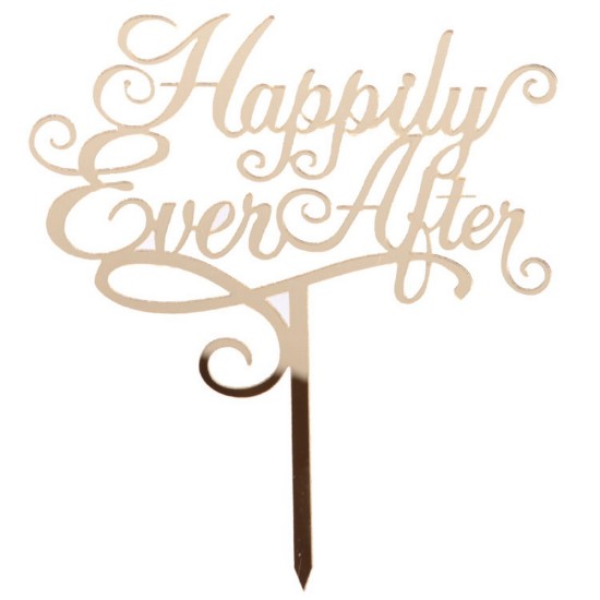 Happily Ever After Cake Topper Gold / Silber - S009 - Mytortenland